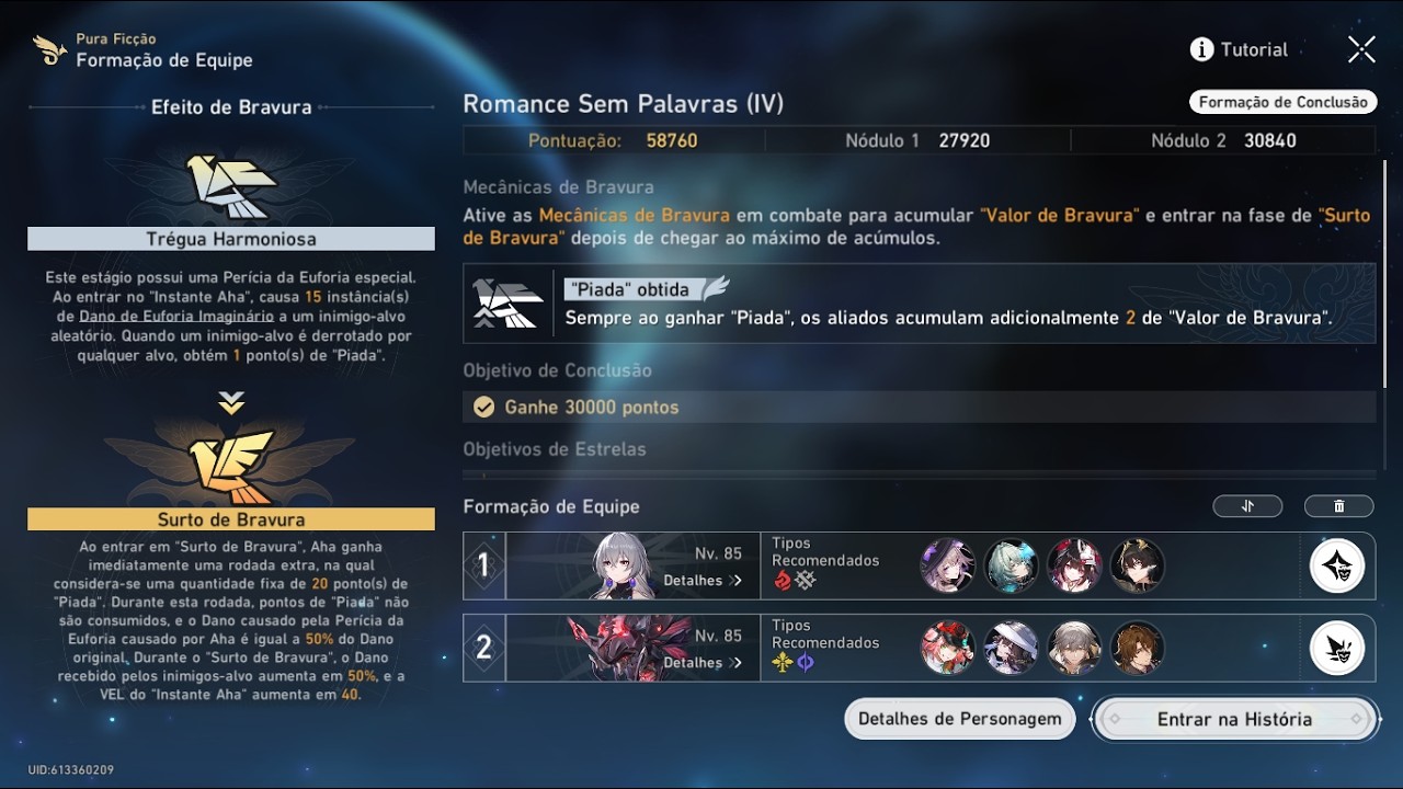 Herta com Anaxa e Rappa no estágio 4 do pura ficção- Honkai star rail