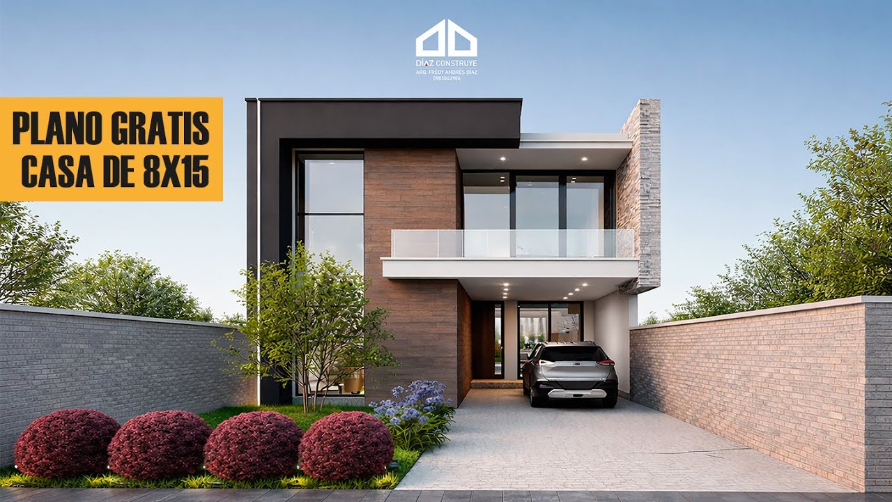 Дом 8х15 м 🏠 | Бесплатная планировка + функциональный и экономичный дизайн