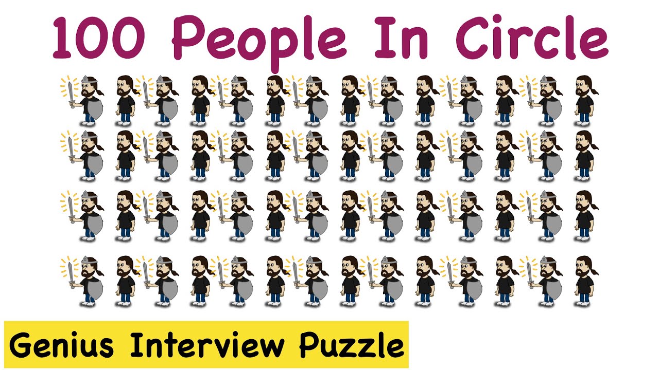 100 People In Circle With Sword Puzzle