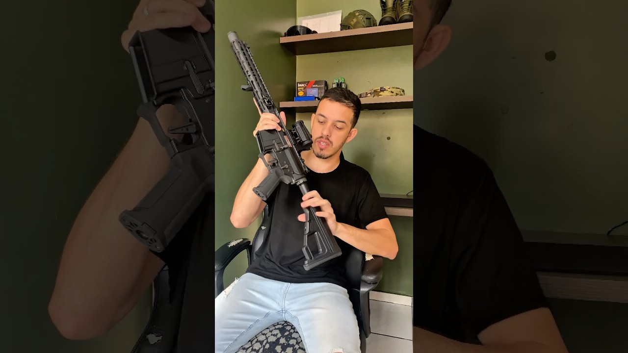 Um pequeno DEFEITO na ARES KM12, mas mesmo assim ela &eacute; uma belezura #airsoft #airsoftcqb #airsoftgun