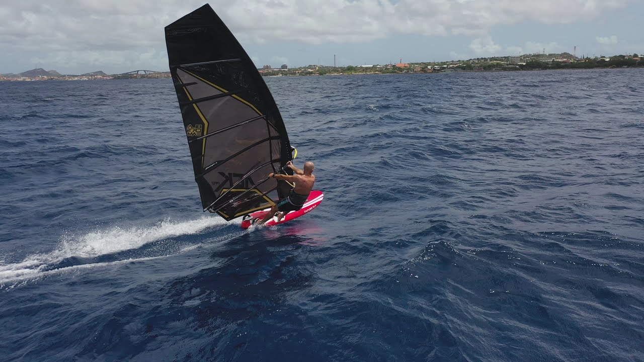 Curacao Windsurfers Followed by Drone