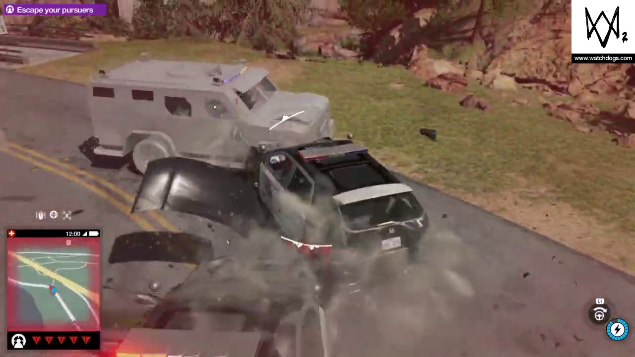 5 star wanted level police chase in WATCH DOGS 2