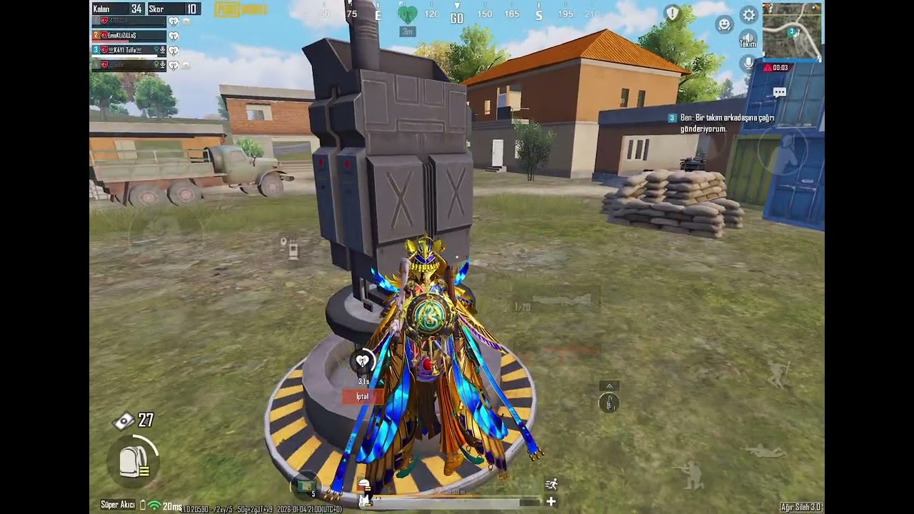 AZ DAHA ADAMI KAHRAMAN YAPIYORDUK PUBG MOBİLE AĞIR SİLAH MODU 