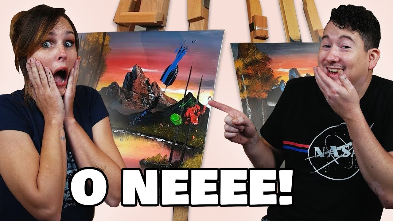 DIT GING HE-LE-MAAL VERKEERD! - Bob Ross tutorial met Rick volgen