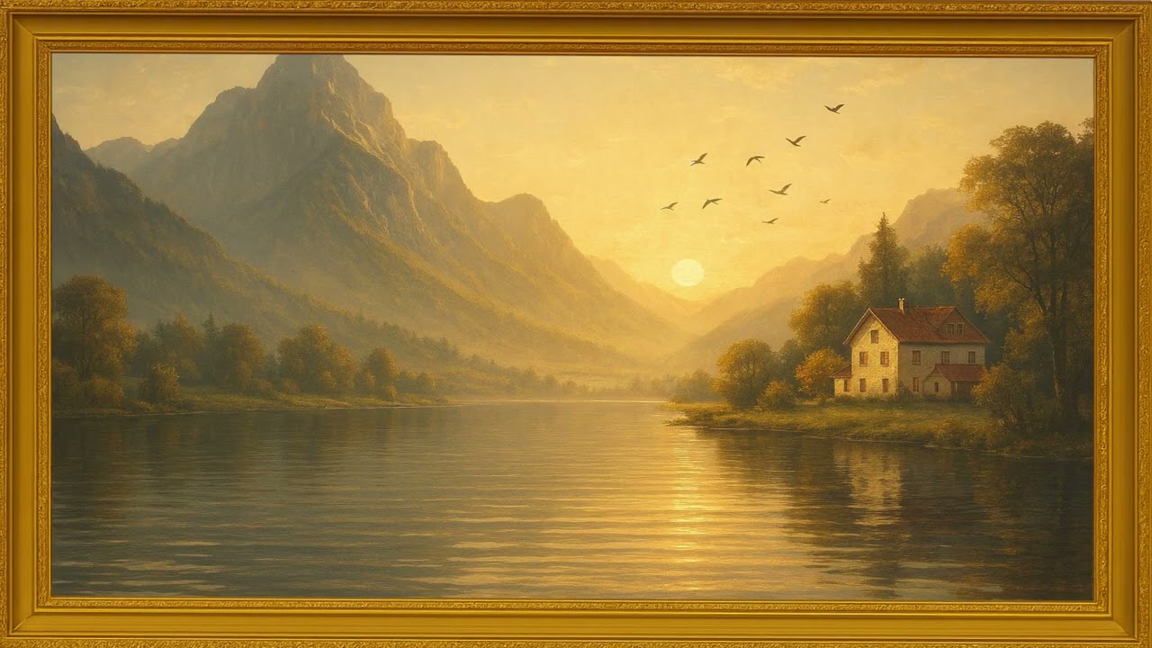 Vintage Winter Landscape ❄️ Framed TV Art Screensaver | Cozy Classic Oil Painting 4K