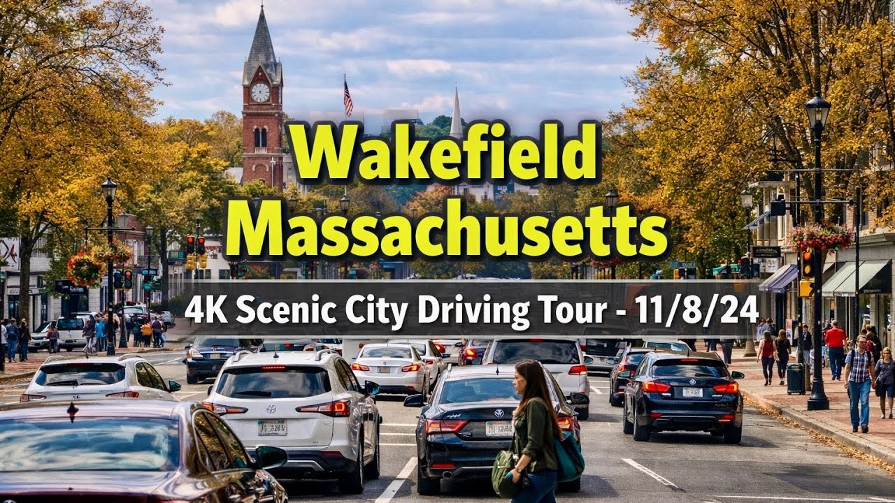 🚗 Wakefield Massachusetts | 4K Scenic City Driving Tour - 11/8/24