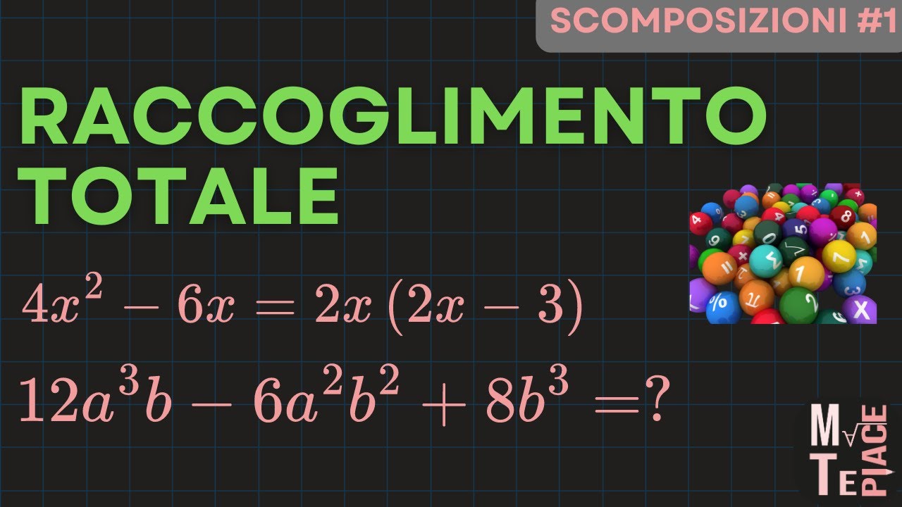 Scomposizioni 1: Introduzione alle scomposizioni e raccoglimento totale. Esercizi e svolgimenti