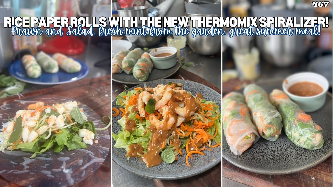 Prawn Rice Paper Rolls - New Thermomix Spiralizer - trying it out - Off Grid Australia