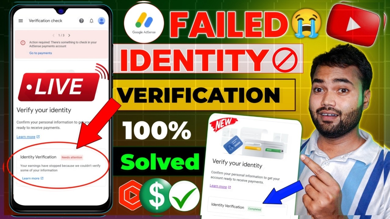 Google Adsense Identity Verification Failed | How to re-verify adsense identity 2026 | #Persona