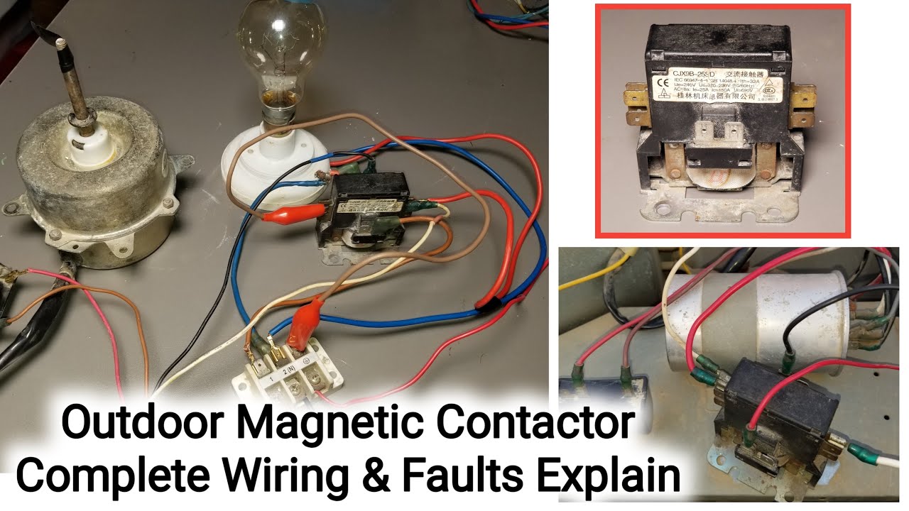 AC Outdoor unit magnetic contactor all wiring and faults explain in Urdu/Hindi