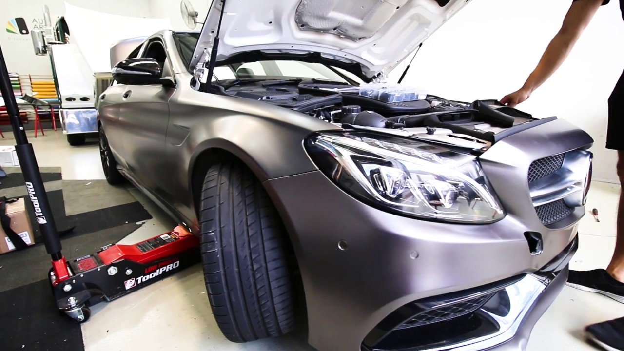 Mercedes AMG C63S Satin Dark Grey wrap | Auto Artisan Group