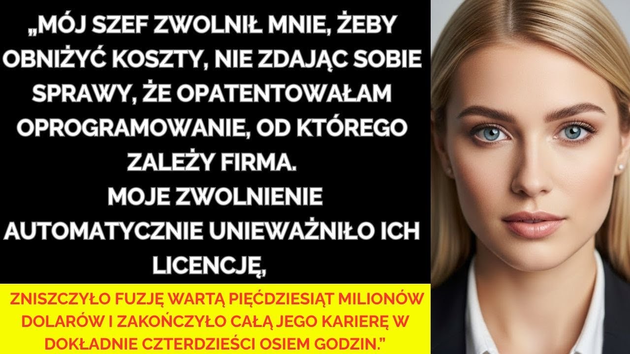 Zostałam zwolniona przez niekompetentnego szefa, który nie wiedział, że mam patent na system
