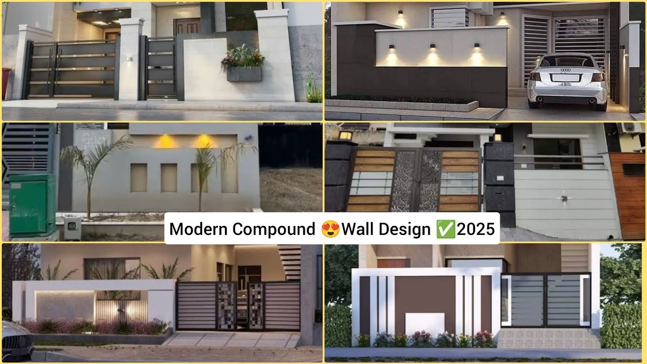 Modern Boundary Wall Design For House Exterior || Latest Compound Wall or Securty Wall Design