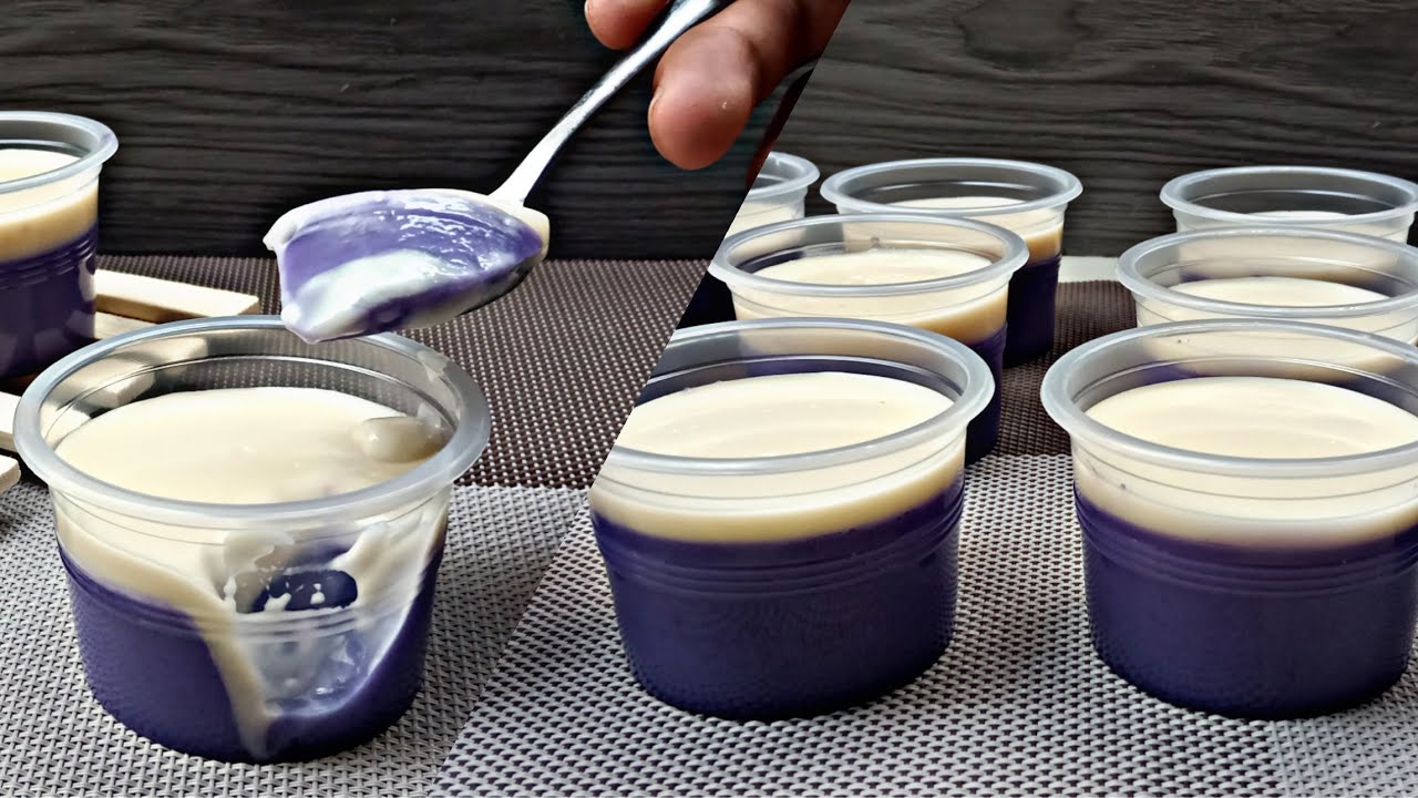 CREAMY NA, SUBRANG SARAP PA DOBLE KITA WITH UBE PUDDING WITH VANILLA SAUCE (No Oven, No Bake)