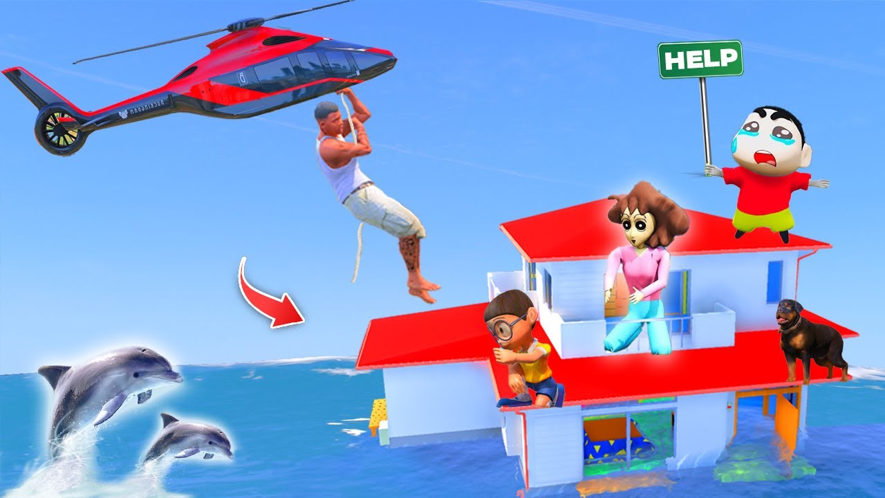 Shinchan House Shrink In Biggest Tsunami Franklin Helps Shinchan in Gta 5