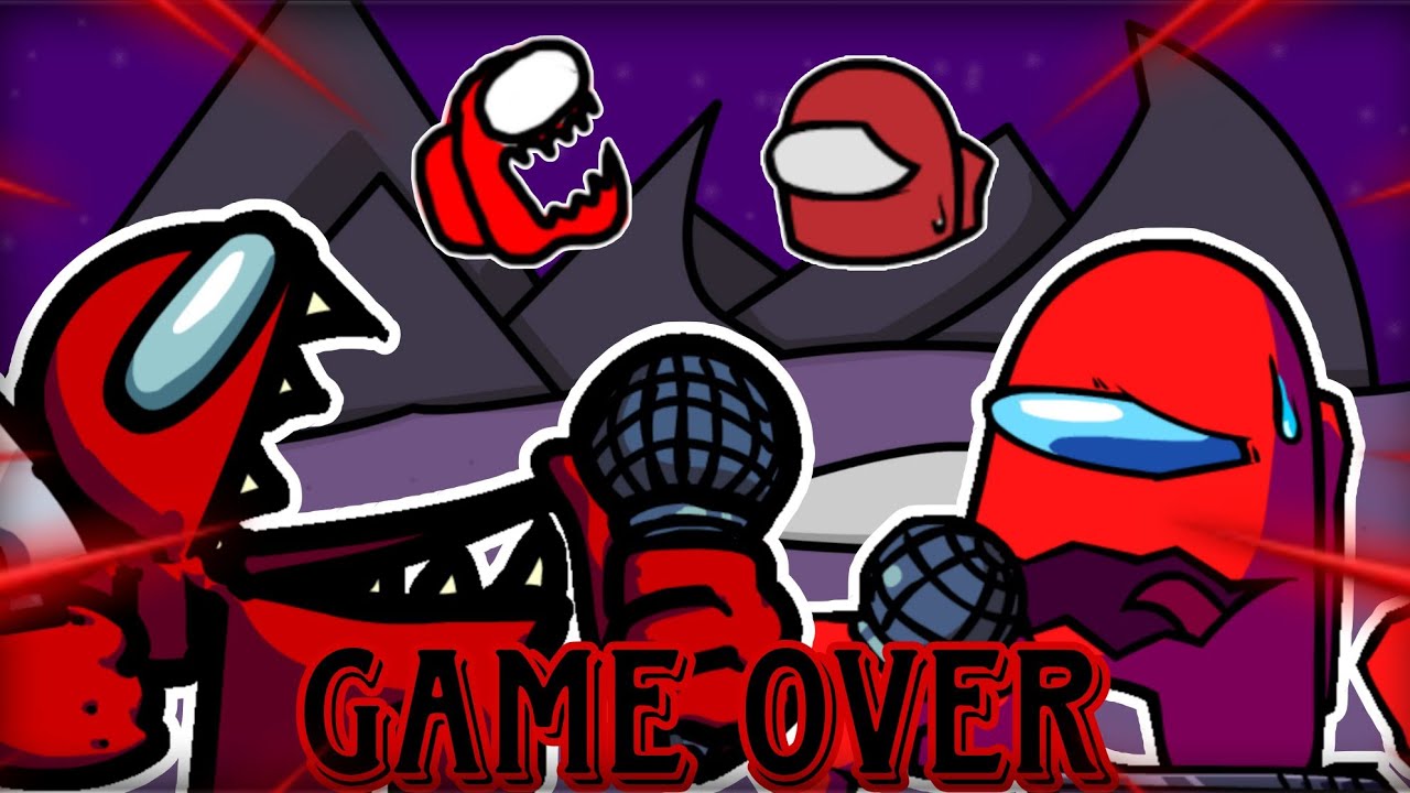 Game Over but Red impostor V5 and Red impostor V4 Sing it (FNF cover)