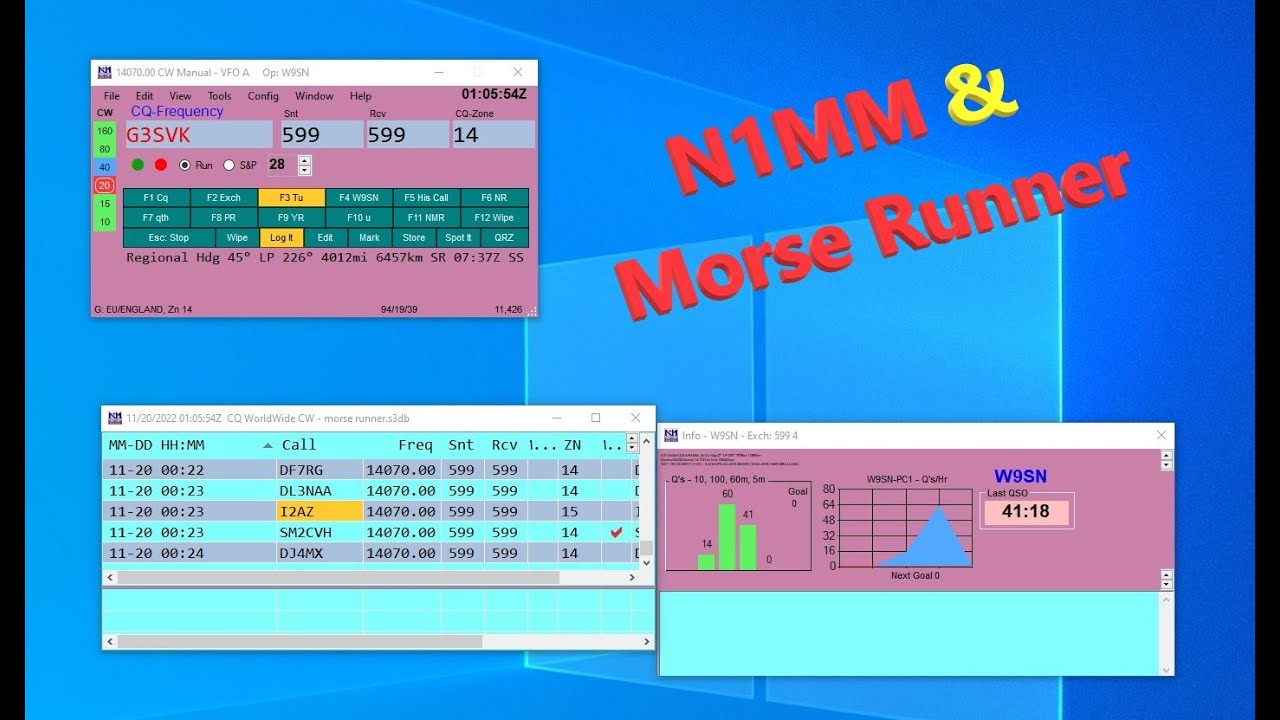 N1MM + Morse Runner Contest set up