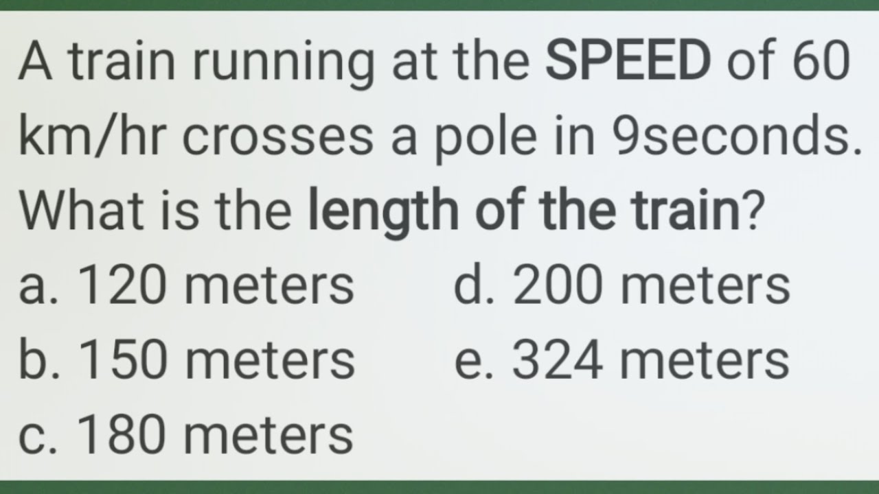 Train running at the speed of 60 km/hr crosses a pole in 9seconds. What is the length of the train?