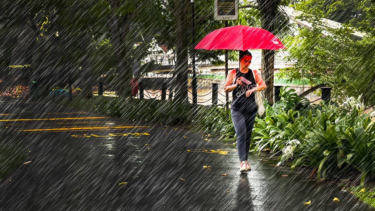 SUPER INTENSE THUNDERSTORM WALK at Kallang Indoor Stadium in Singapore