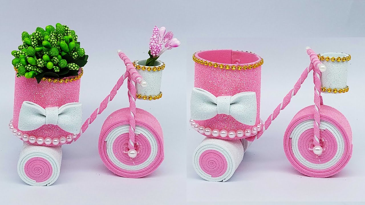 The cycle frontier 🚲 Cycle flower vase showpiece 🚲 Bike with flower basket 🚲 DIY home decor ideas