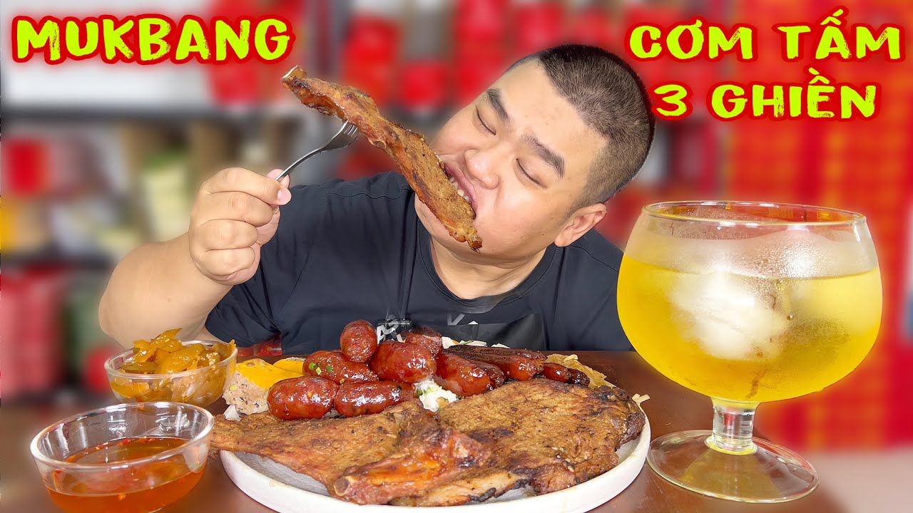 Mukbang Dĩa Cơm Tấm Sườn Bì Chả Đầy Ú Ụ Đồ Ăn Ngon Nhức Nách | Mập Food | Mukbang