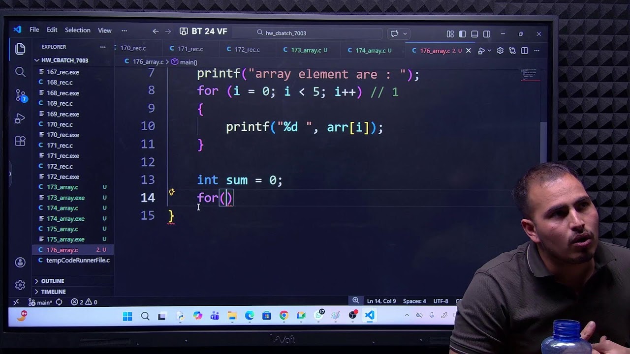 C  live  Coding   ( Array in C lanaguge)