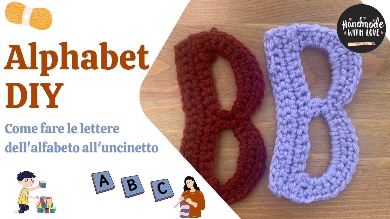 DIY How to crochet Alphabet: Letter B 🧶🧶🧶(ENG-ITA)