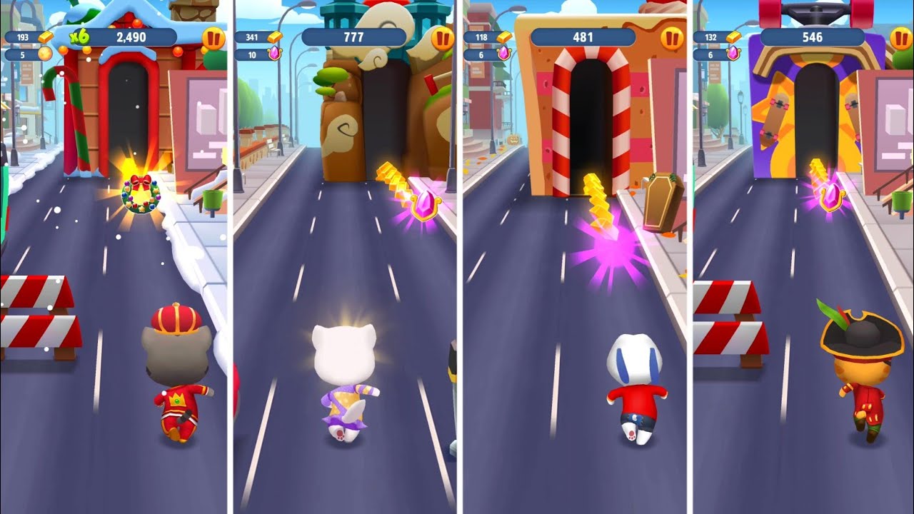 Talking Tom Gold Run King Tom vs Gymnast Angela vs Talking Hank vs Pirate Ginger Android Gameplay
