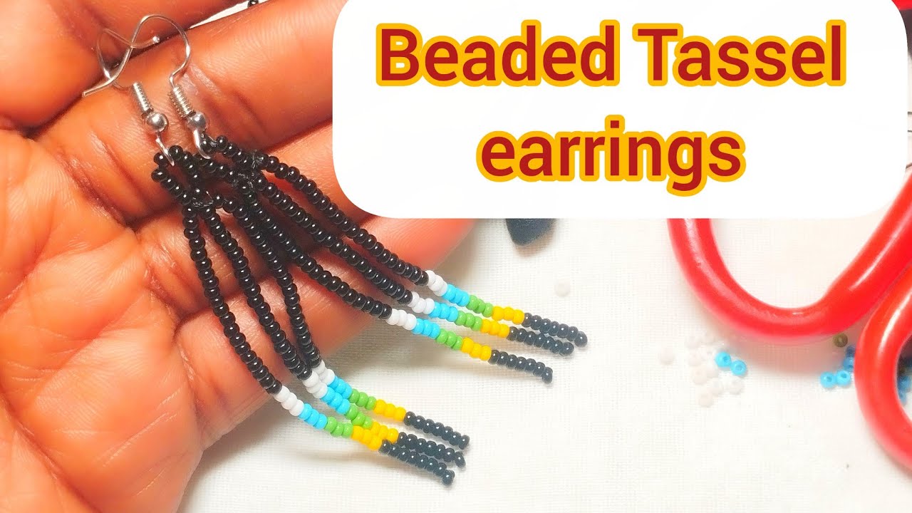 Beaded Tassel Earrings tutorial 
