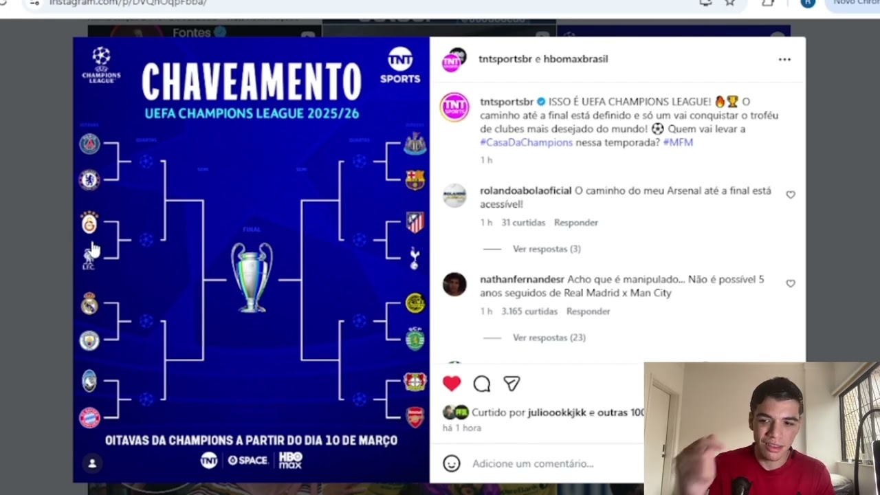OITAVAS DA CHAMPIONS: ANÁLISE E PALPITES! PODEMOS TER ZEBRAS!!