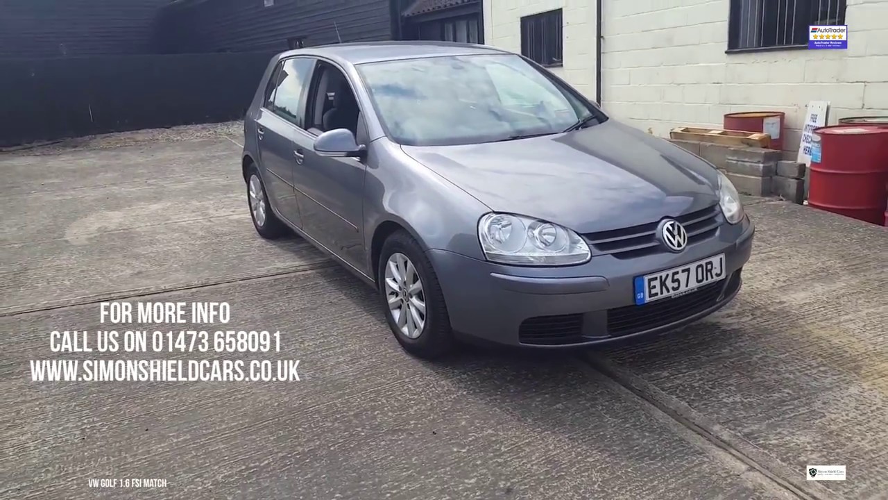 2007 VW Golf 1.6 fsi match for sale at Simon Shield Cars Ipswich Suffolk