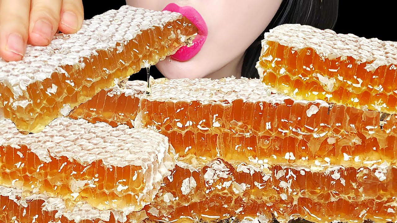RAW HONEYCOMB 꾸덕꾸덕 벌집꿀 먹방 ASMR MUKBANG EATING SOUNDS