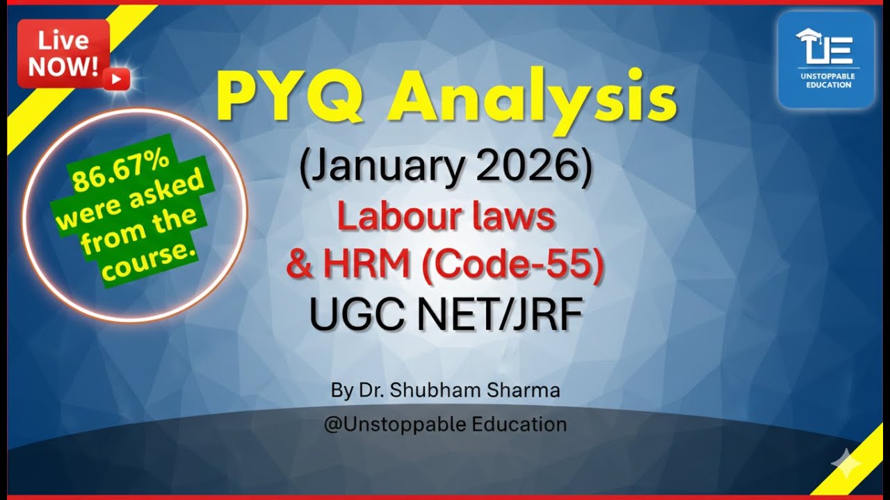 January 2026 PYQ Analysis | Labour Laws/HRM Paper (Code 55)  | UGC NET Paper 2