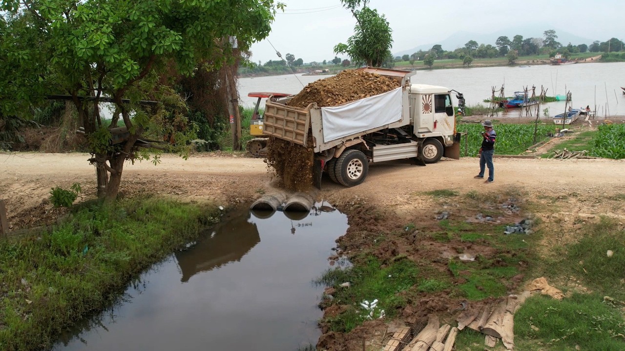 First Start New PROJECT!! Filling Land Delete Useless Deep Fish Pond Use Strong Dozer & 5Ton Truck
