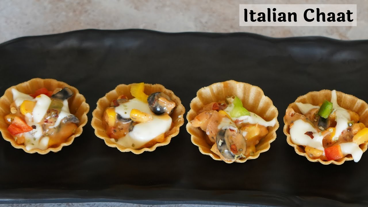 Italian Chaat Recipe | Veg Canapes Recipe | Savoury Italian Tart | Quick and Easy Snack Recipe