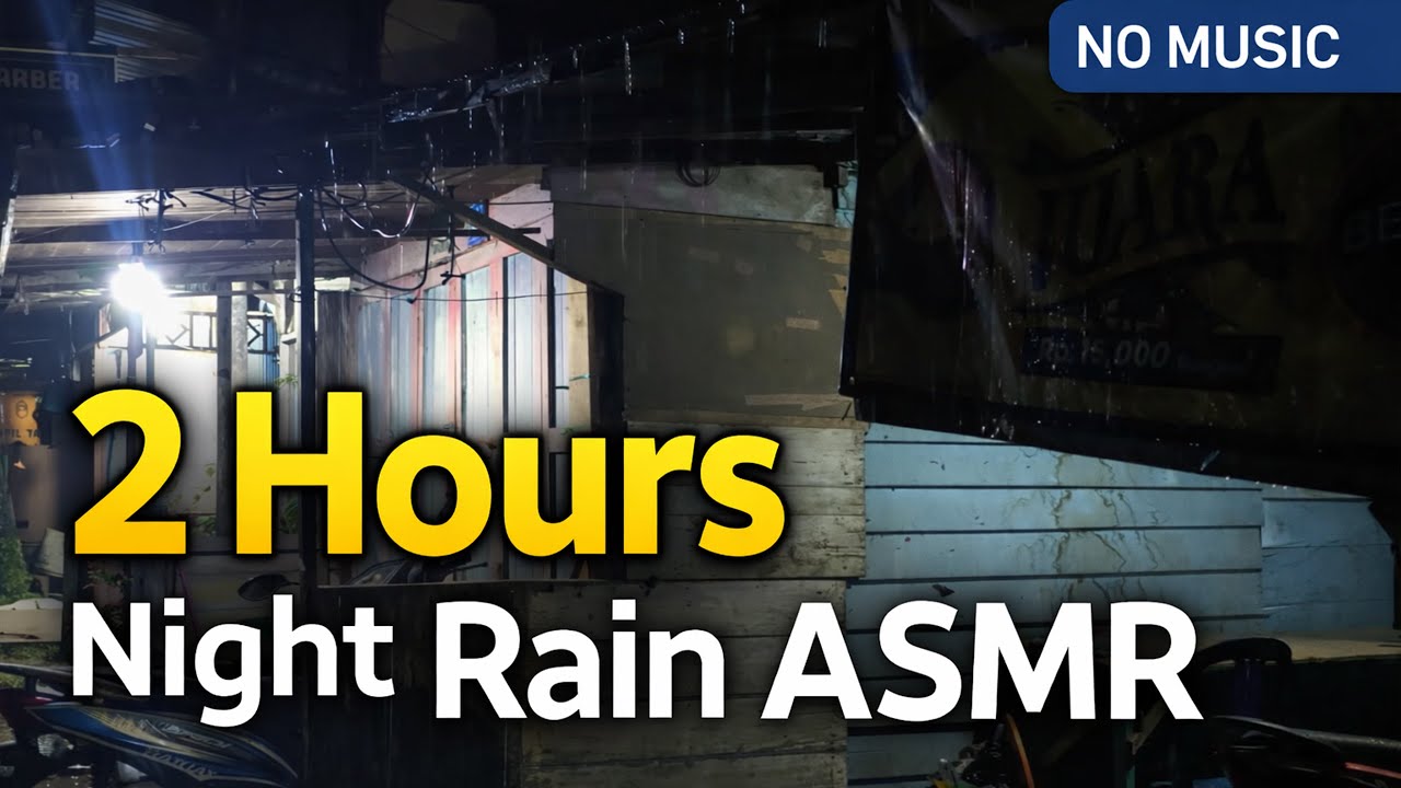 2 Hours Night Rain ASMR | Roadside Rain Sounds for Sleep