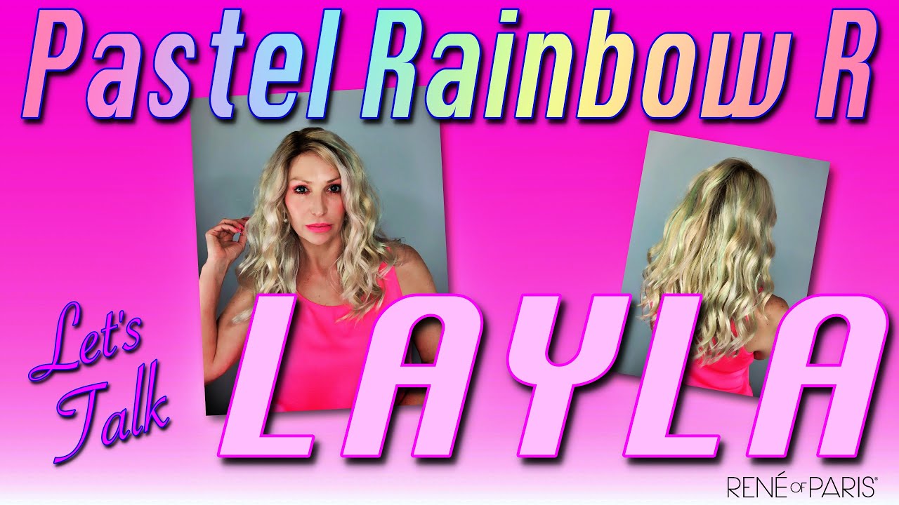 Layla Wig by René of Paris in the color Pastel Rainbow R