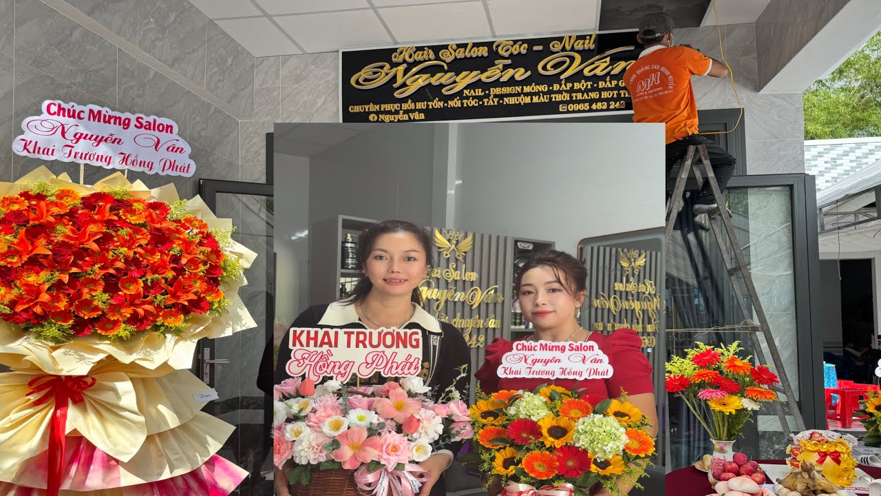 MỪNG KHAI TRƯƠNG SALON TÓC NAIL NGUYỄN VÂN TẠI XÃ THUẬN HOÀ  CẦN THƠ