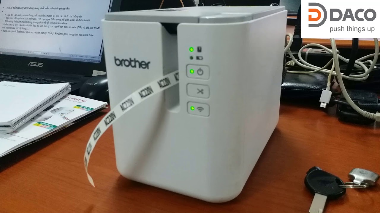 M&aacute;y in m&atilde; vạch Brother PT-P900W - H&igrave;nh ảnh in thực tế