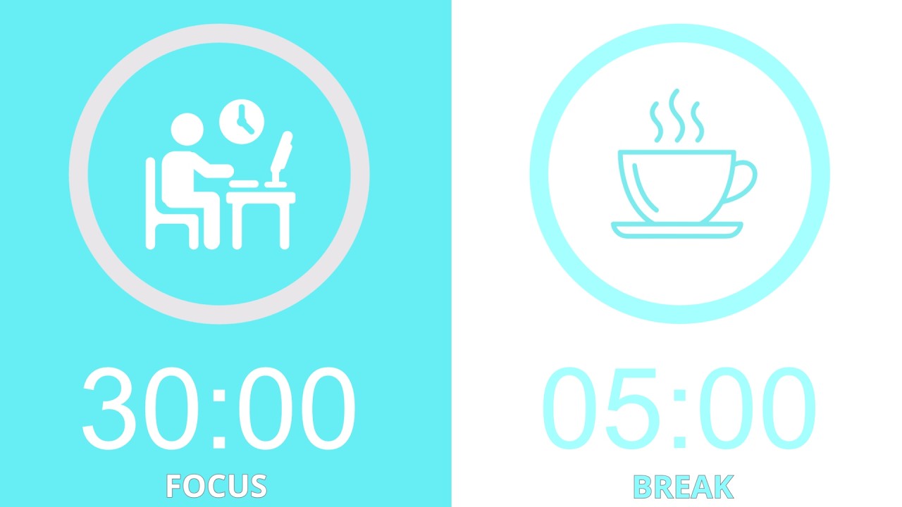 30/5 Pomodoro Timer with Pink Noise 🎧 6 Hours Study with Me for Deep Focus, Productivity & ADHD ✨