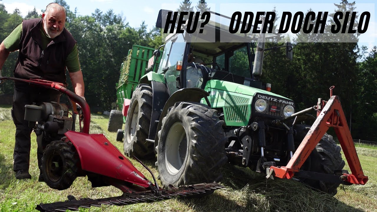 Für Heu mähen und Silo einfahren. Mit Deutz fahr Agroxtra 4.17 und Ihc 353 und Aebi am7 Motormäher.