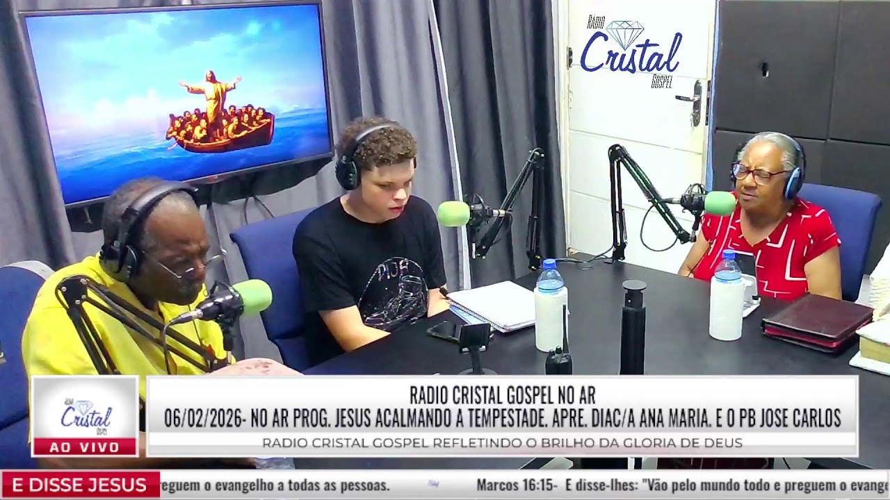 06/02/2026- No Ar Prog. Jesus Acalmando a Tempestade, apre, Diac/a Ana Maria, e o PB Jose Carlos.