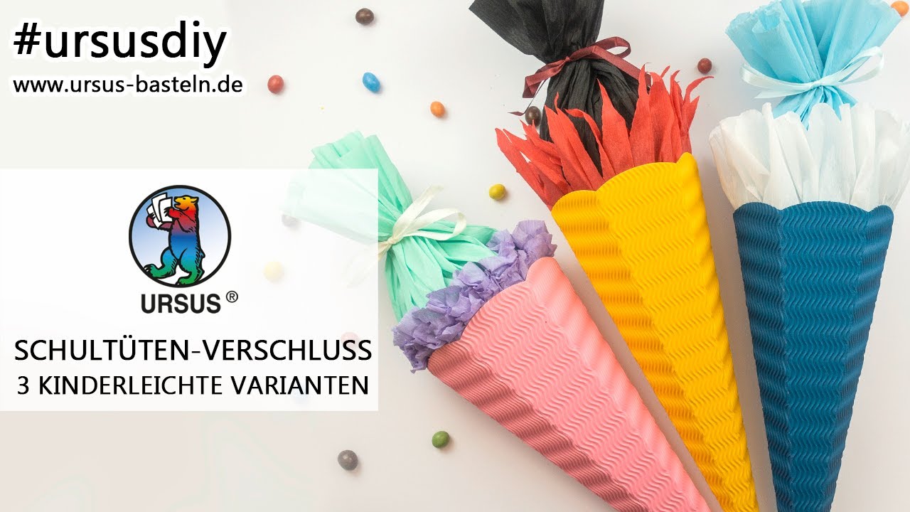 Einschulung?! 3 kinderleichte Schultüten-Verschlüsse mit Krepppapier 😍 Step by Step Anleitung