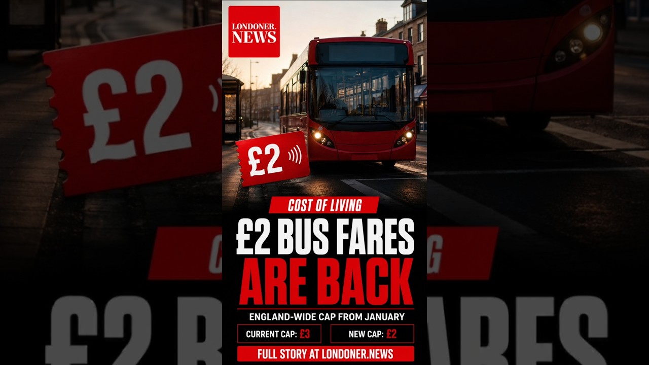&pound;2 Bus Fare Cap To Return Across England Outside London From January 2027