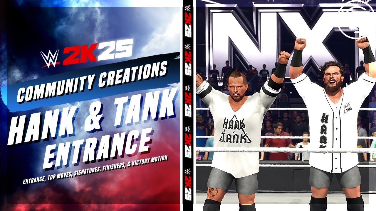 WWE 2K25 Hank & Tank Entrance, Top Moves, Signatures, Finishers, & Victory Motion (PS5/XBSX)