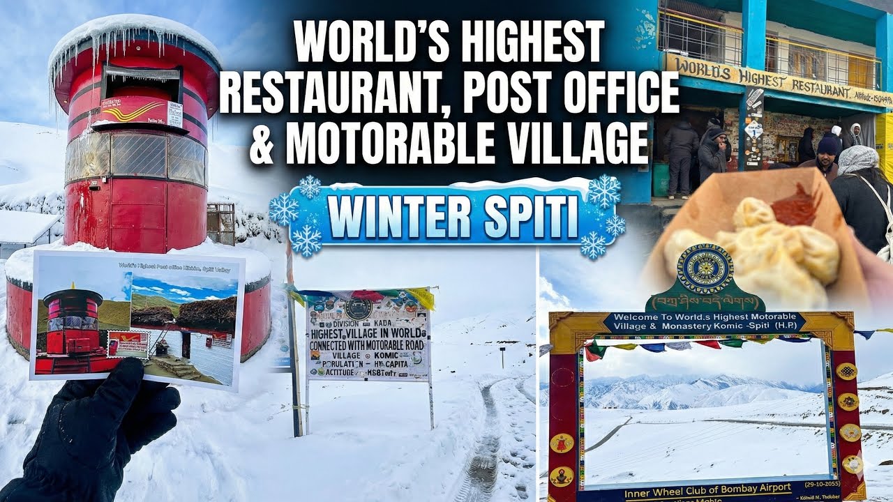 World’s Highest Restaurant, Post Office & Motorable Village | Winter Spiti Extreme Journey ❄️