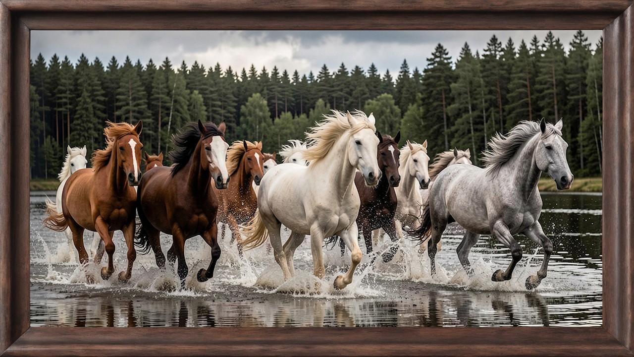 Horses 4K Vintage Art Wallpaper for TV