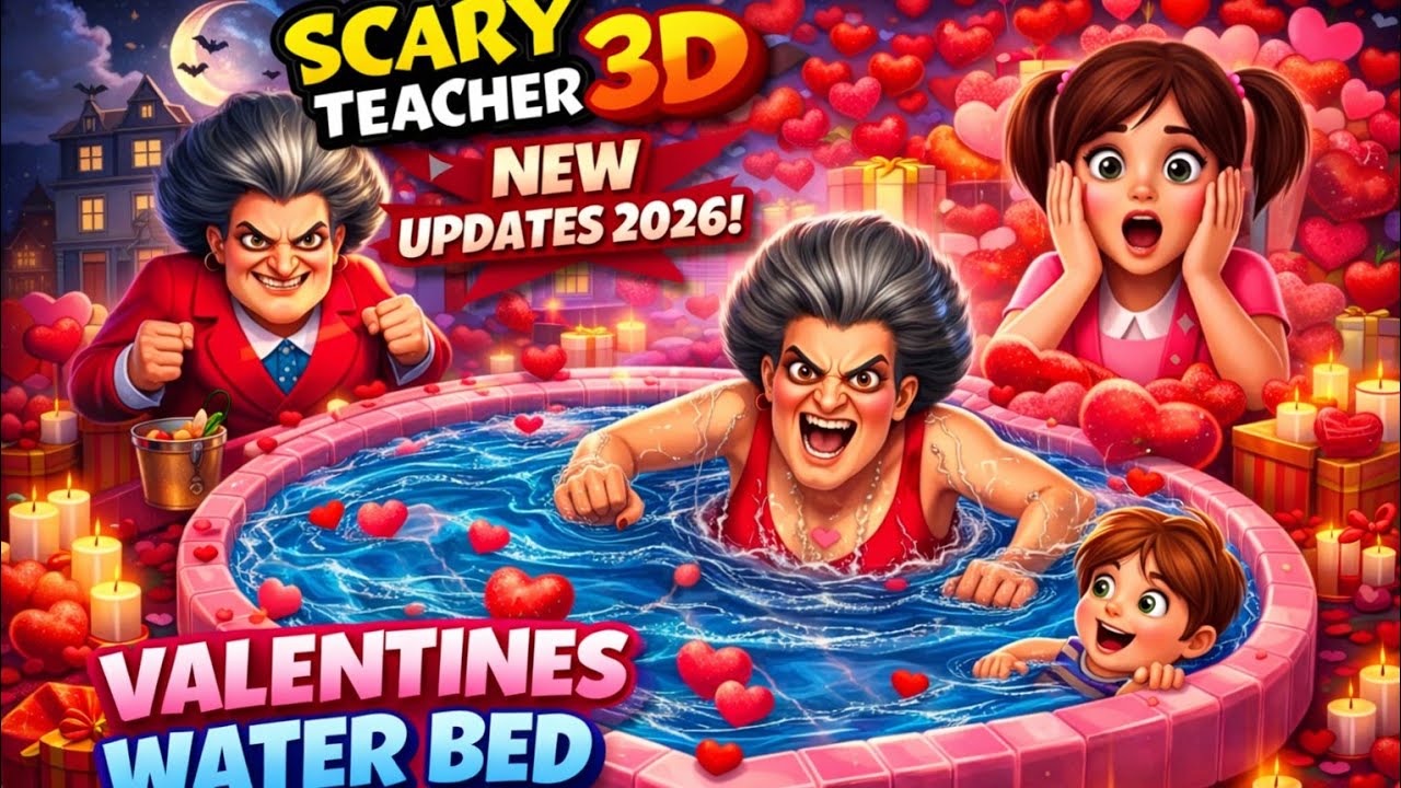 Scary Teacher 3D - New Updates 2026 - Valentines Water Bed Level