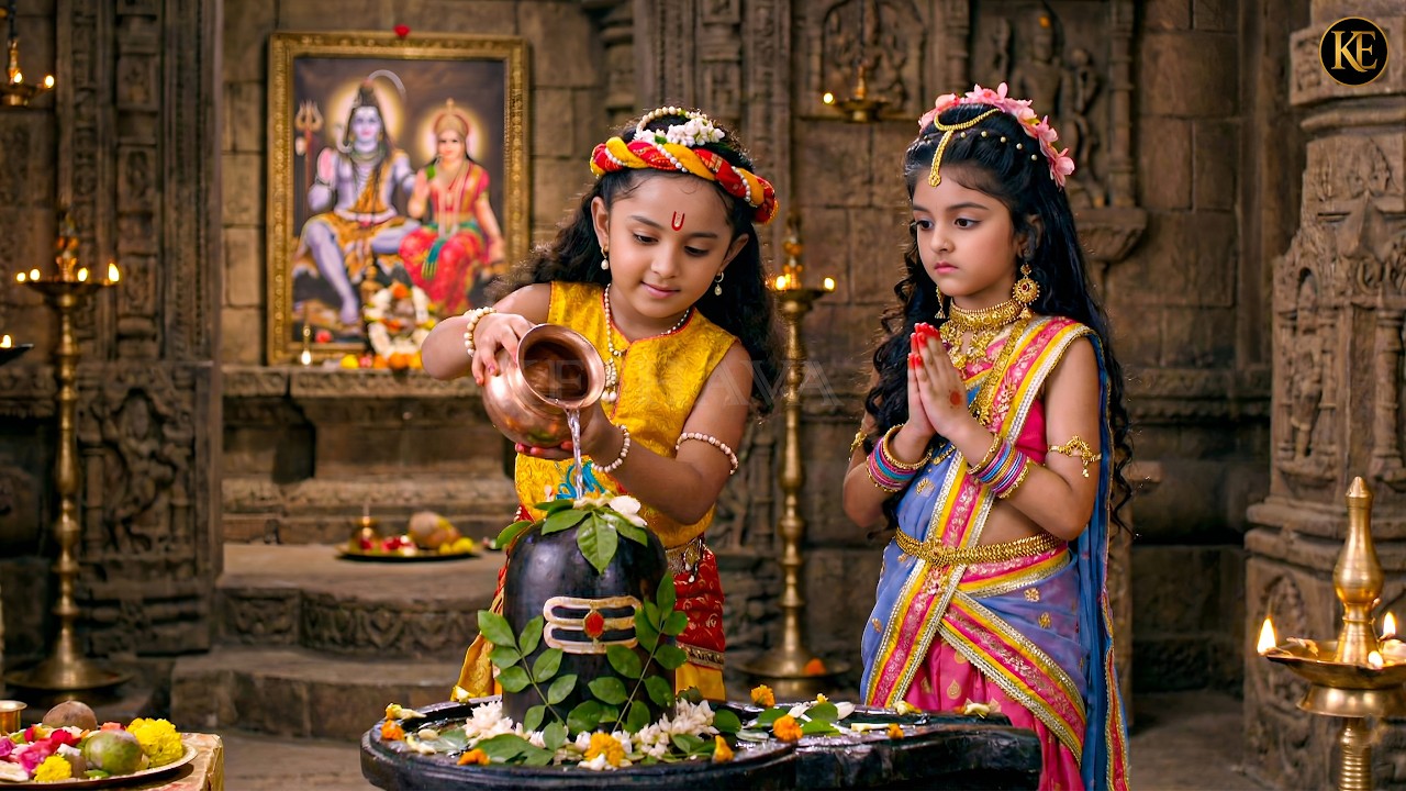 नन्हे कान्हा और राधा ने किया शिव जी का जलाभिषेक | भावुक पल|| YMKN || यशोमती मैय्या के नंदलाला