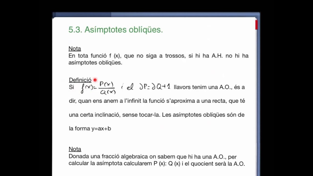 1r BAT CCSS LÍMITS Asímptotes (II)